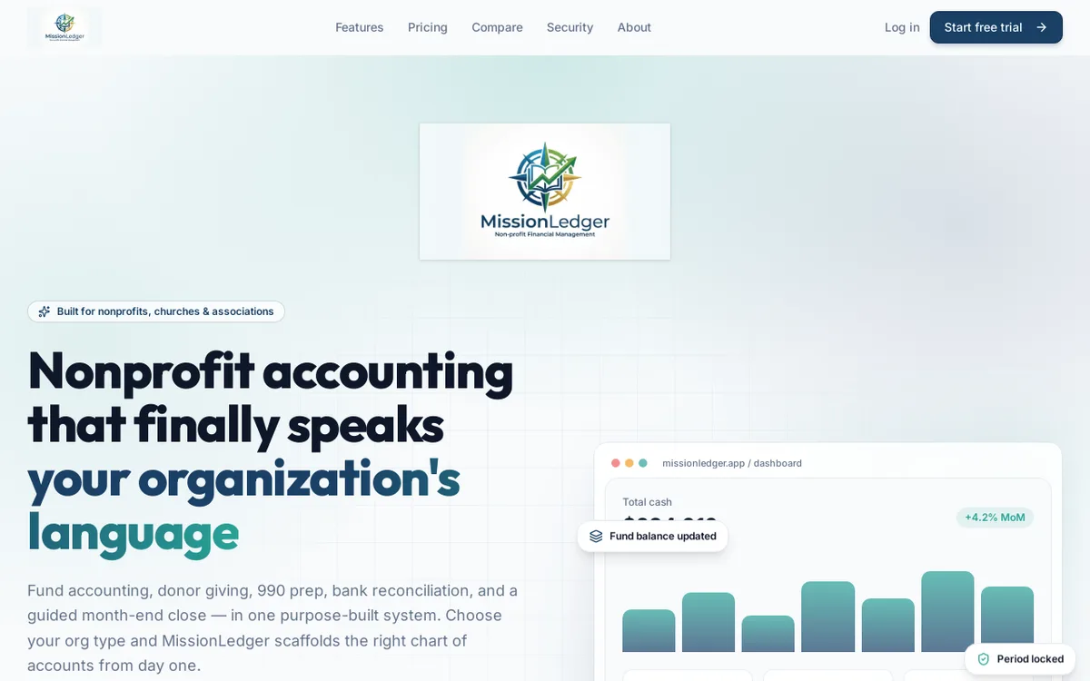 MissionLedger — Fund accounting for churches and nonprofits