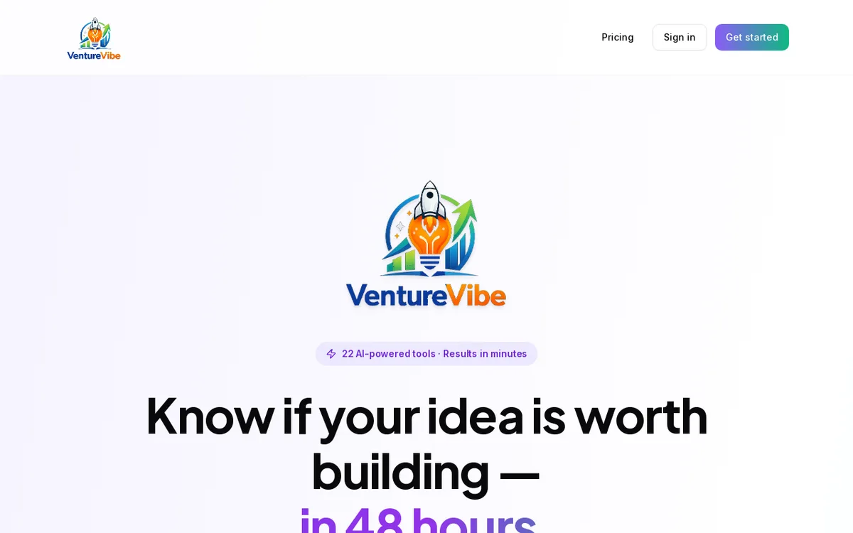 VentureVibe — Validate a business idea before you build